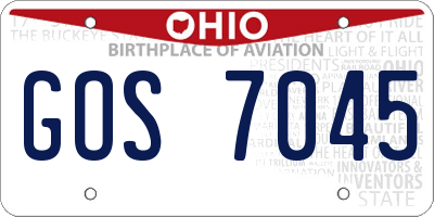 OH license plate GOS7045