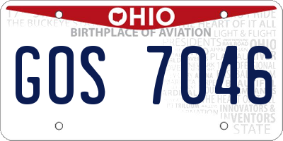 OH license plate GOS7046