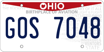 OH license plate GOS7048