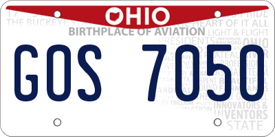 OH license plate GOS7050