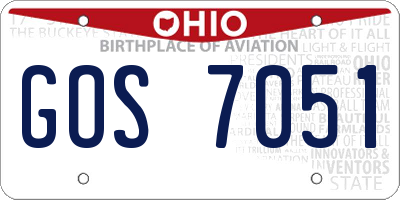 OH license plate GOS7051