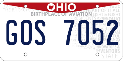 OH license plate GOS7052