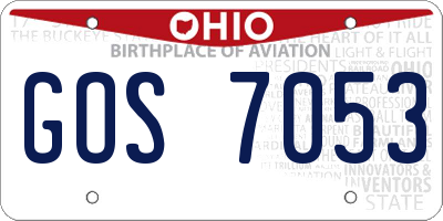 OH license plate GOS7053