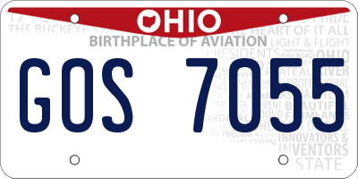 OH license plate GOS7055