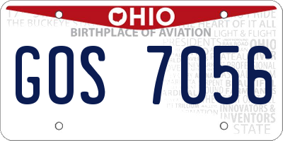OH license plate GOS7056