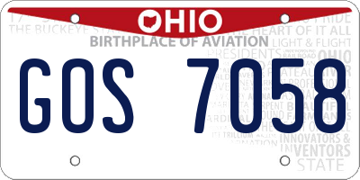 OH license plate GOS7058