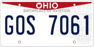 OH license plate GOS7061