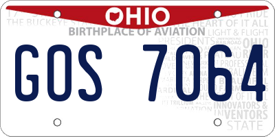 OH license plate GOS7064