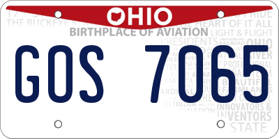 OH license plate GOS7065