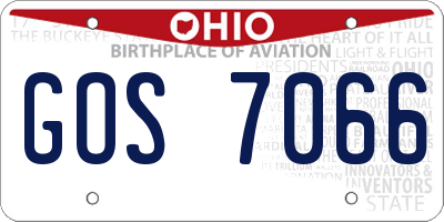 OH license plate GOS7066