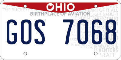 OH license plate GOS7068