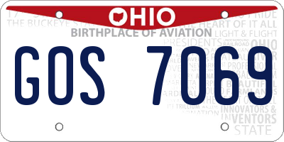 OH license plate GOS7069