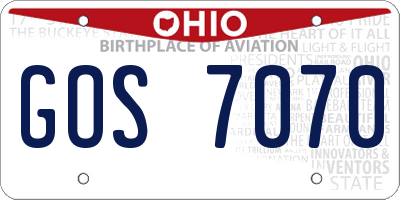 OH license plate GOS7070