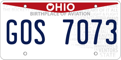 OH license plate GOS7073