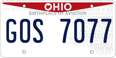 OH license plate GOS7077