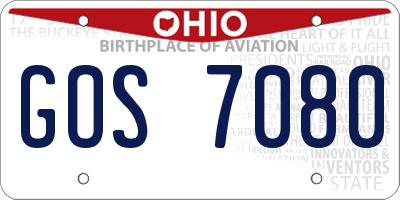OH license plate GOS7080