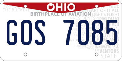 OH license plate GOS7085