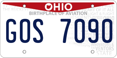 OH license plate GOS7090