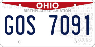 OH license plate GOS7091