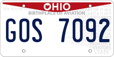 OH license plate GOS7092
