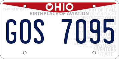 OH license plate GOS7095