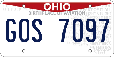 OH license plate GOS7097