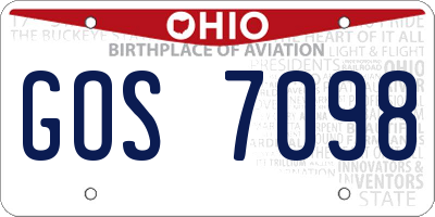 OH license plate GOS7098