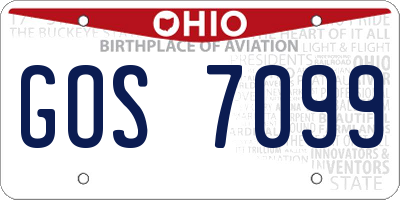 OH license plate GOS7099