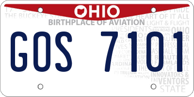 OH license plate GOS7101