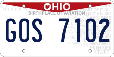 OH license plate GOS7102