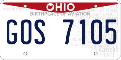 OH license plate GOS7105