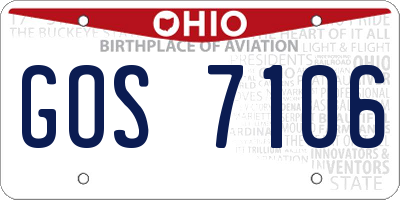 OH license plate GOS7106