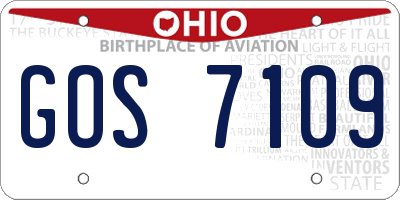 OH license plate GOS7109