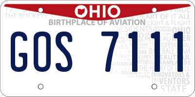 OH license plate GOS7111