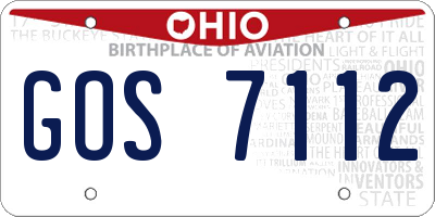 OH license plate GOS7112