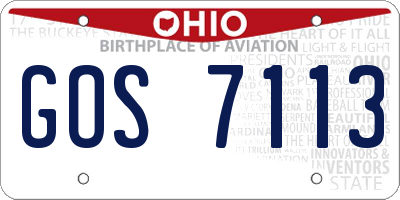 OH license plate GOS7113