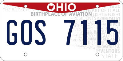 OH license plate GOS7115