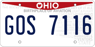 OH license plate GOS7116