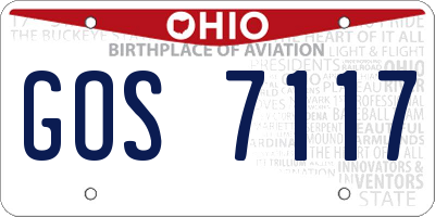 OH license plate GOS7117