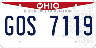 OH license plate GOS7119