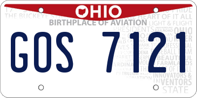 OH license plate GOS7121