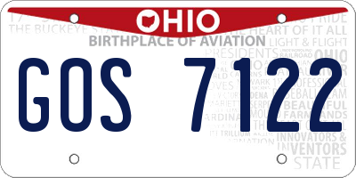 OH license plate GOS7122