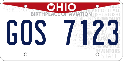 OH license plate GOS7123