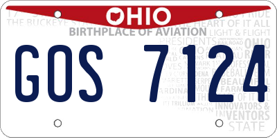 OH license plate GOS7124