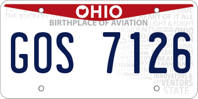 OH license plate GOS7126