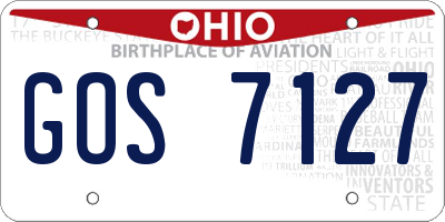 OH license plate GOS7127