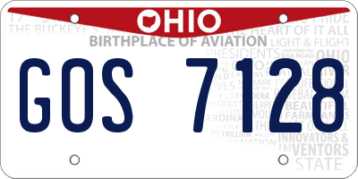 OH license plate GOS7128