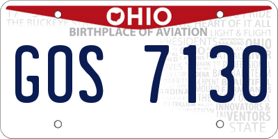 OH license plate GOS7130