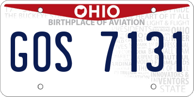 OH license plate GOS7131