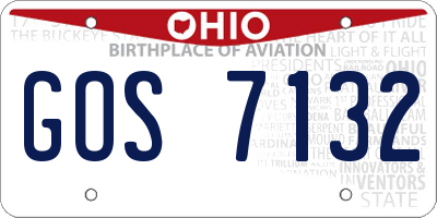 OH license plate GOS7132